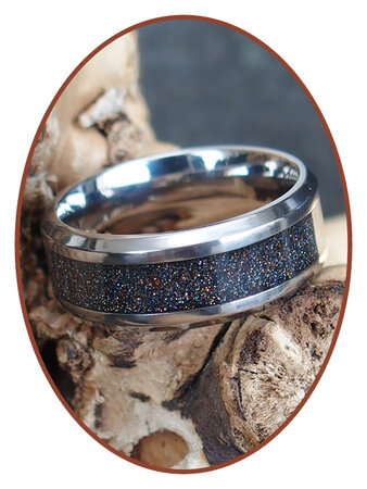 Cremation Ash Ring - 'Multi Color' - 6 or 8mm wide - TI003HP-4M2B