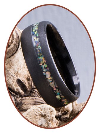 JB Memorials Tungsten Carbide Opal Cremation Ring - RB048QO