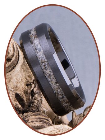 JB Memorials Tungsten Carbide Satin Black Cremation Ring - RB048TB