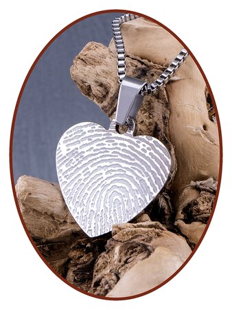 Stainless Steel Fingerprint Remembrance Pendant - VI003