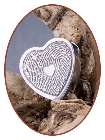 Stainless Steel Exclusive 'Fingerprint' Heart Cremation Pendant - B304VI