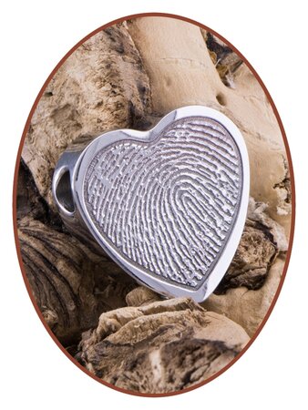 Stainless Steel Exclusive 'Fingerprint' Heart Cremation Pendant - B304VIA