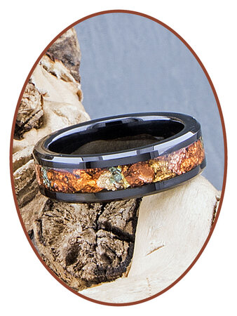 Cremation Ash Ring - Heavenly Metallic Treasures - 6 or 8mm width - JRB145D-4M2B