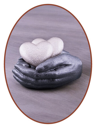 Mini Ash Urn 'Hearts in Hands' in Different Colors - HMP637