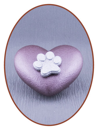 Mini Ash Urn 'Heart with Paw print' in Different Colors - HMP601D