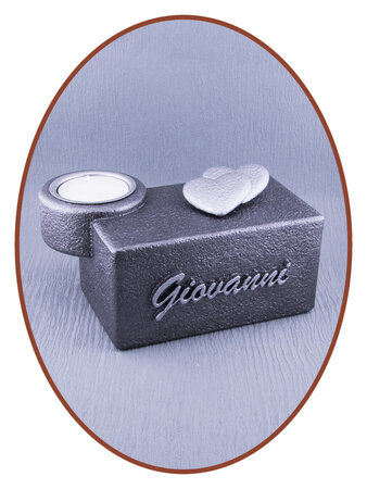 Mini Ash Urn with Tealight Holder 'Name & Hearts' - HMP661B