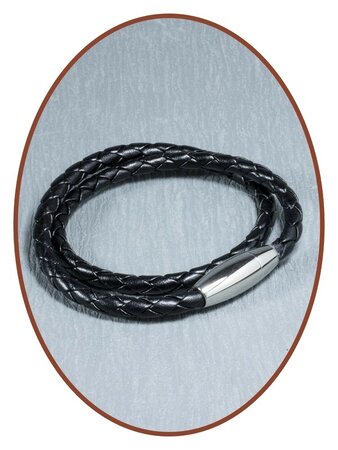 Stainless Steel / Leather Cremation Ash Bracelet  - ZMA229