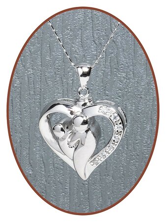 925 Sterling Silver 'Mother & Child' Cremation Pendant  - Z015