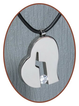 Titanium JB Memorials Premium 'Broken Heart' Cremation Pendant - T019