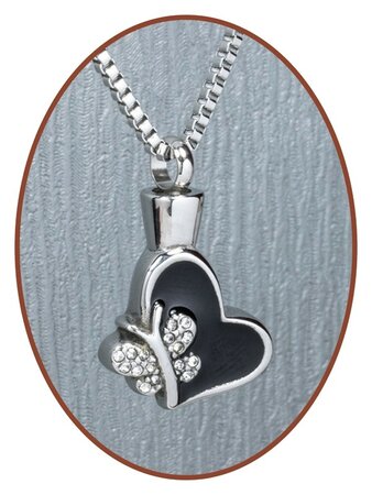 Stainless Steel Cremation Design Pendant 'Butterfly-Heart' - B356