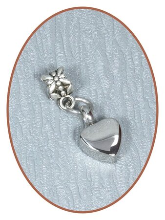 Stainless Steel Cremation Bracelet Charm 'Heart' - D005A