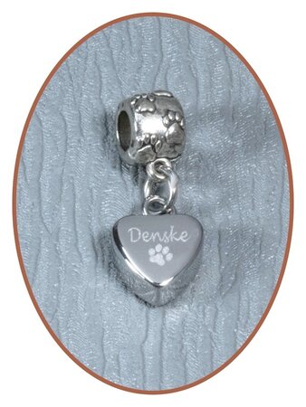 Stainless Steel Cremation Bracelet Charm 'Heart' - D005C