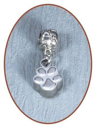 Stainless Steel Cremation Bracelet Charm 'Paw' - D006