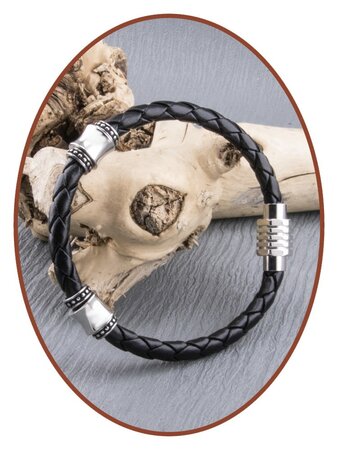 JB Memorials Stainless Steel Leather Special Cremation Ash Bracelet - ZMA241