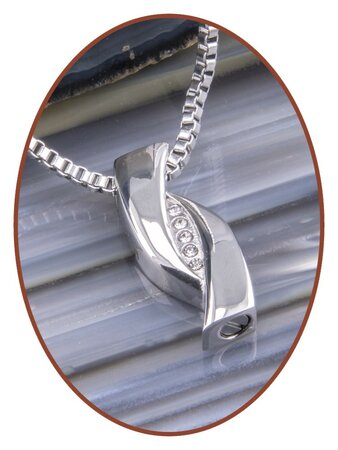 Stainless Steel 'Zirconia' Cremation Pendant - B419