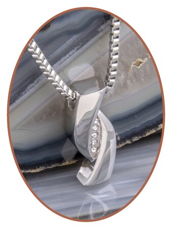 Stainless Steel 'Zirconia' Cremation Pendant - B419