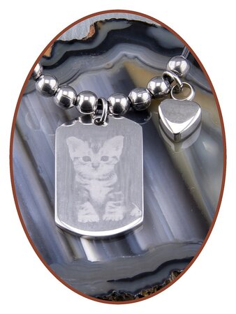 Stainless Steel Combination Photo Cremation Pendant  - CH001