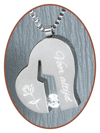 Titanium JB Memorials Premium Engraved 'Broken Heart' Cremation Pendant - T019G